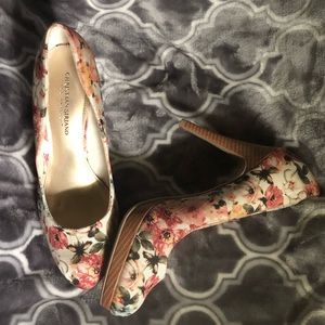 Christian Siriano flower print heels